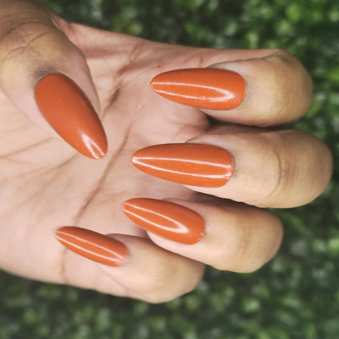 Thrill Lovin' Monsta x inspired red orange nail polish