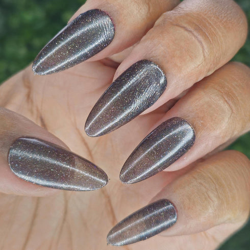 Stellar Void starfield inspired black sheer jelly nail polish