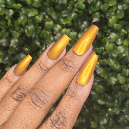Chum Chuda Ateez inspired gold nail polish