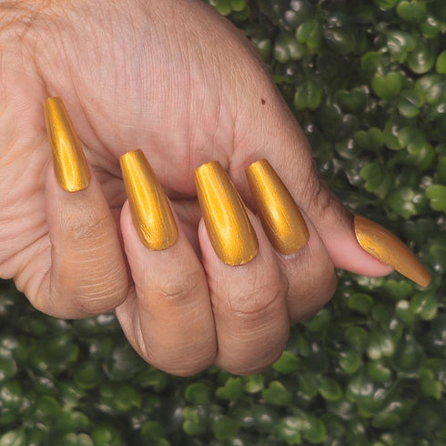 Chum Chuda Ateez inspired gold nail polish