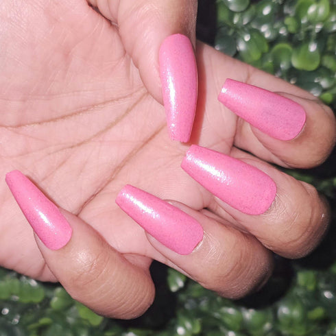 Daisy Dreams pentagon inspired pink glitter nail polish