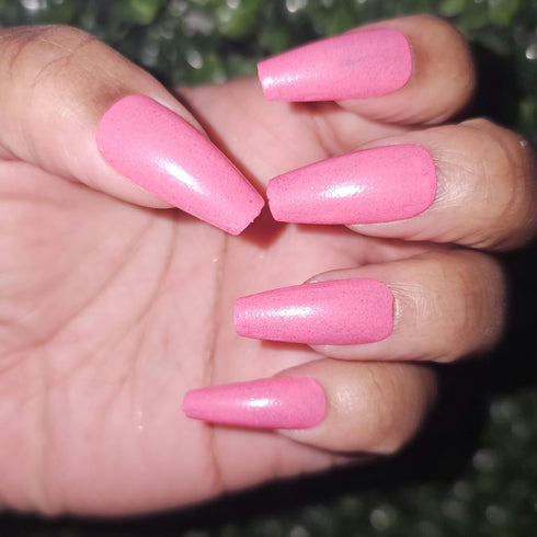 Daisy Dreams pentagon inspired pink glitter nail polish