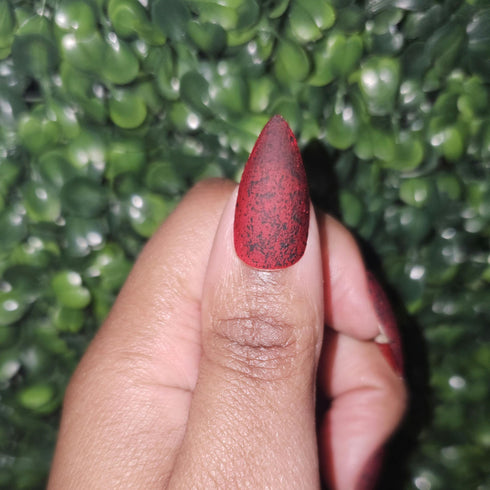 Demon Pact Chainsaw man inspired red black flakie matte nail polish
