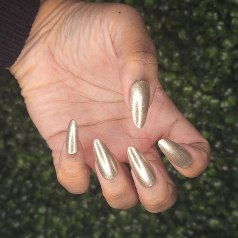 Get it done Aespa inspired silver shimmer nail polish