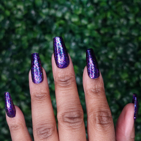 Keelah se'lai mass effect inspired purple flakie nail polish