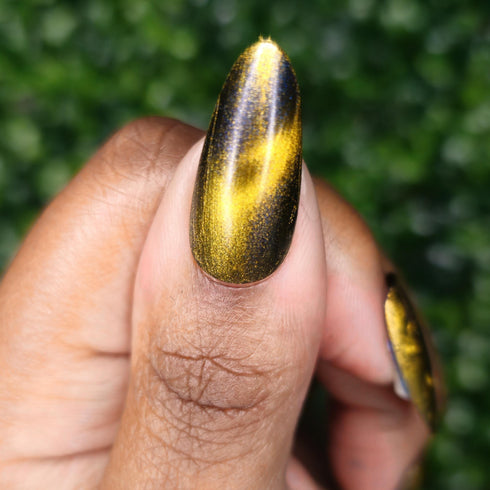 Moon Tour NCT Taeyong inspired blue gold magnetic nail polish