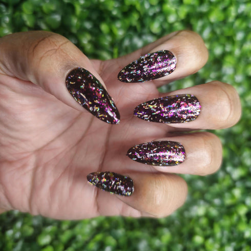 Rainbow Road glitter topper nail polish