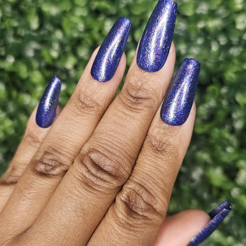 Requiem Radiance jojos bizarre adventure purple flakie glitter nail polish