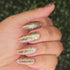 Revival Formula Dr stone inspired green chunky glitter duo chrome sheer nail polish