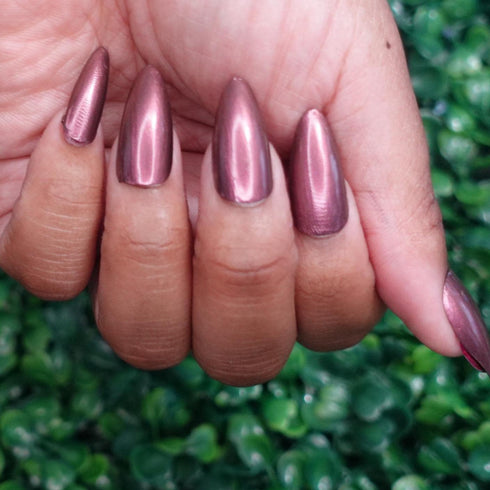 Shifting Shadows attack on titan inspired brown purple nail polish