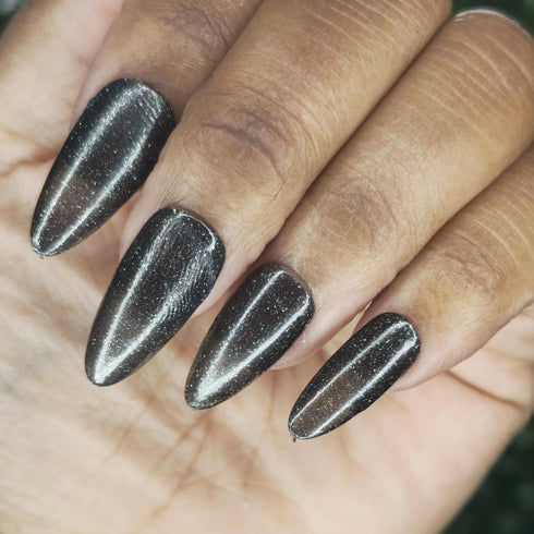 Stellar Void starfield inspired black sheer jelly nail polish