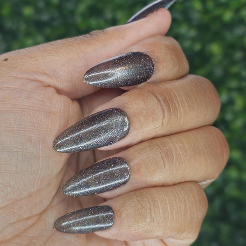 Stellar Void starfield inspired black sheer jelly nail polish