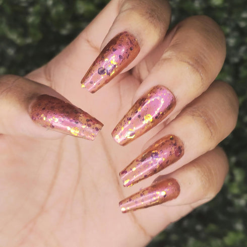 Templar's Inferno assassins creed inspired duochrome chunk glitter nail polish