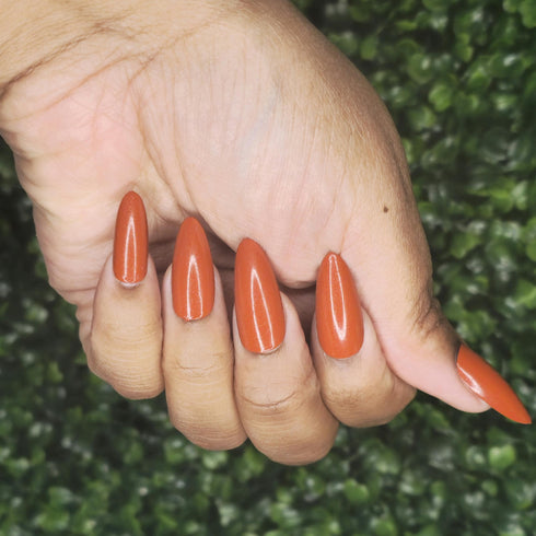 Thrill Lovin' Monsta x inspired red orange nail polish